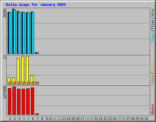 Daily usage for January 2025