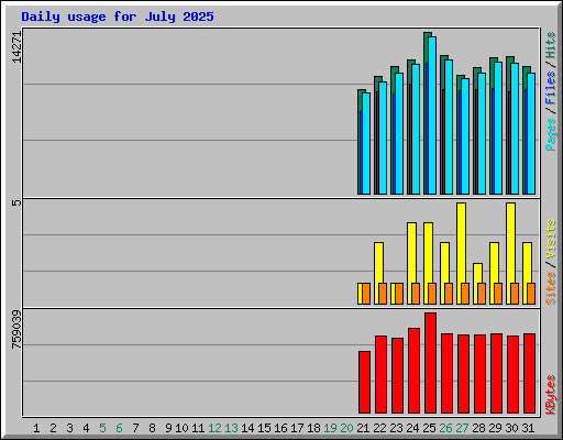 Daily usage for July 2025