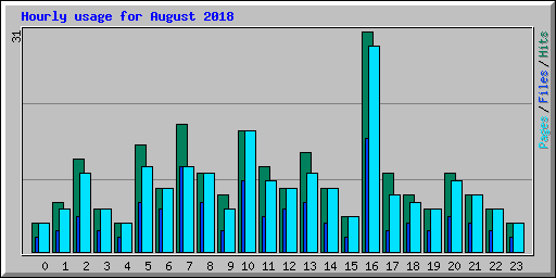 Hourly usage for August 2018